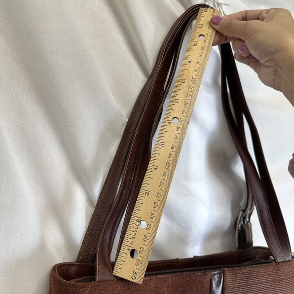 Alexis David Brown Boho Corduroy Suede Handbag Purse Small Y2K Grunge Shoulder B - Picture 12 of 14